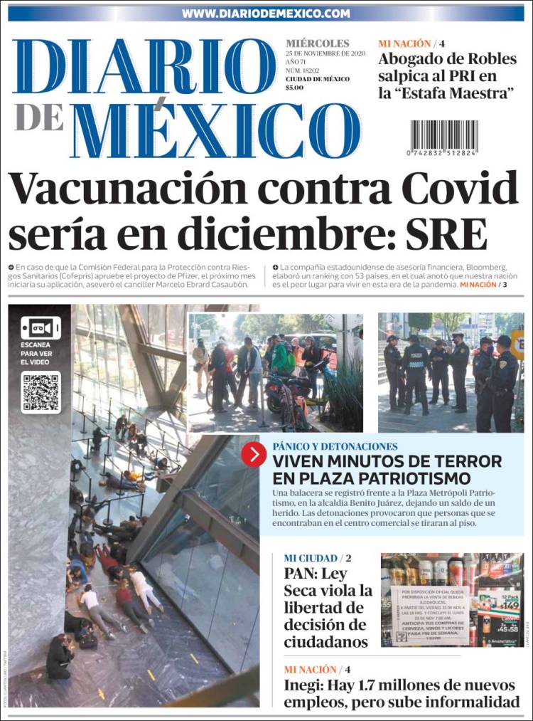 Portada de Diario de México (M&eacute;xico)