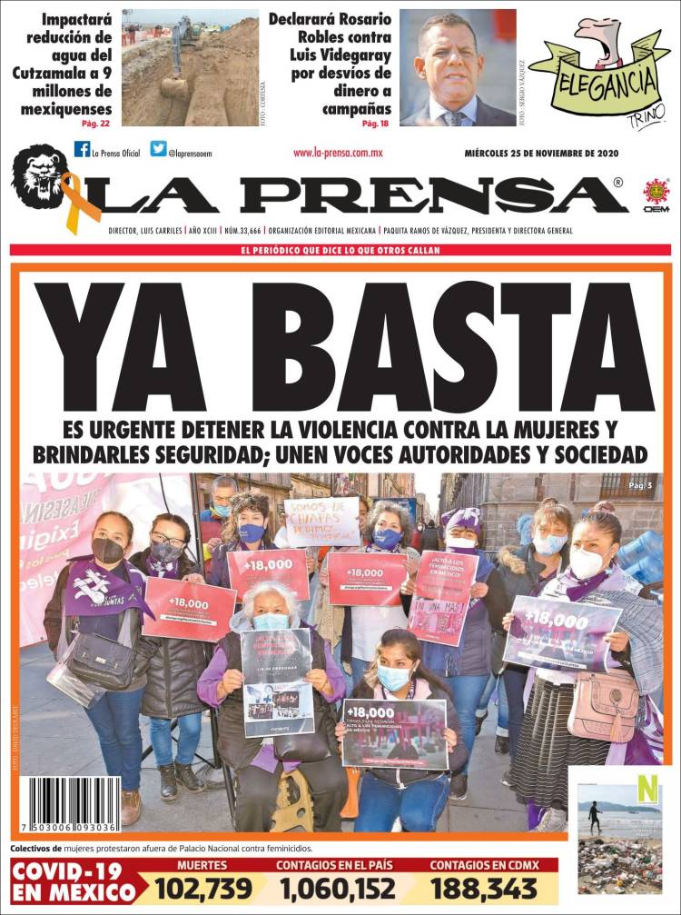 Portada de La Prensa (M&eacute;xico)