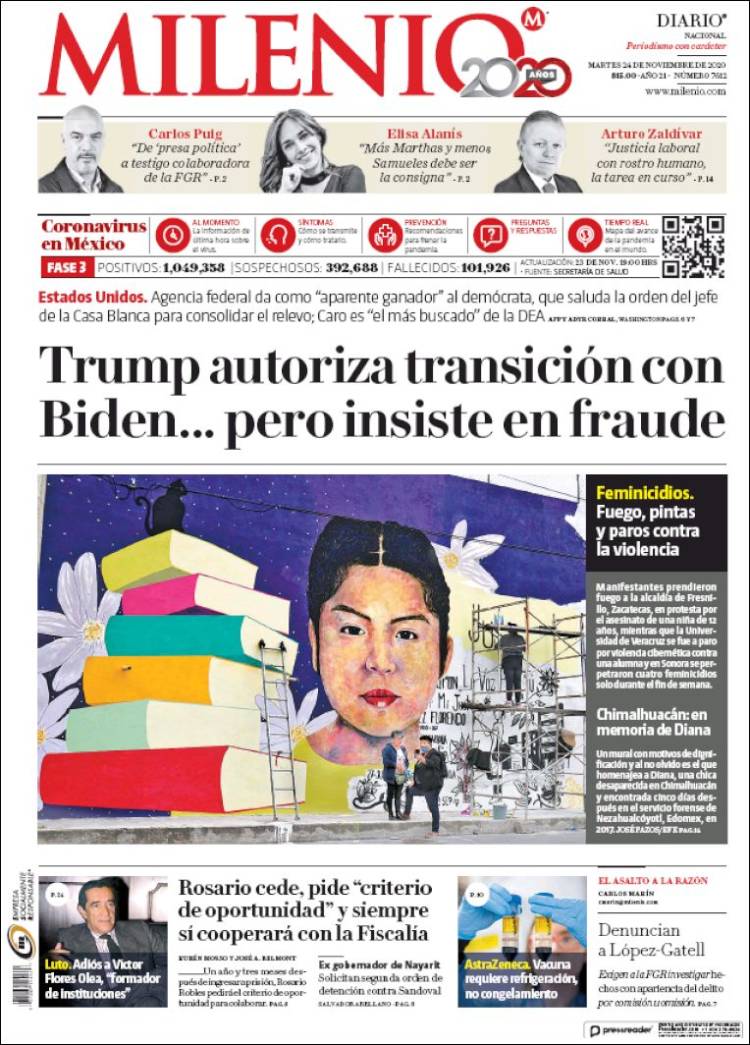 Portada de Milenio (M&eacute;xico)