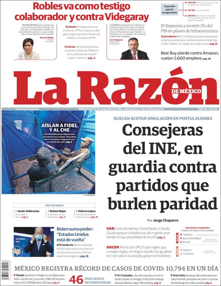 Portada de La Razón (M&eacute;xico)