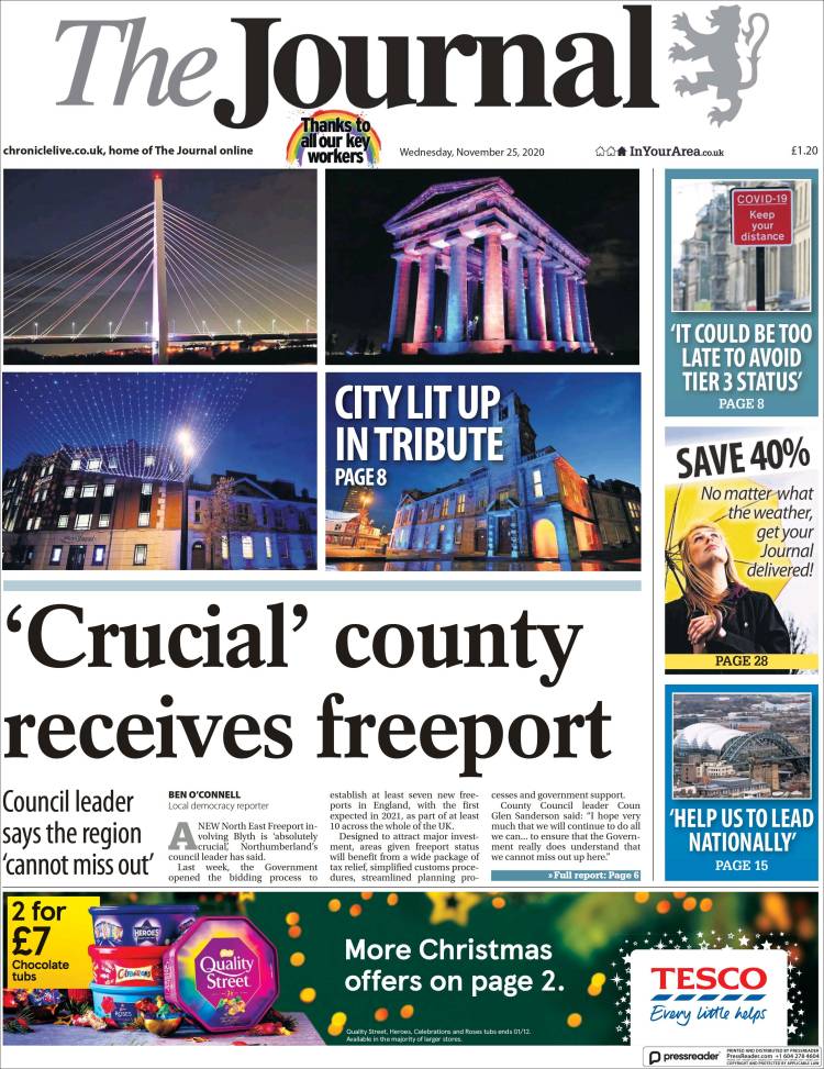 Portada de The Journal (Reino Unido)