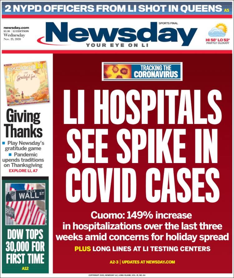 Portada de Newsday (USA)