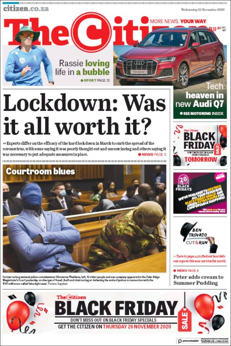 Portada de The Citizen (Sud&aacute;frica)