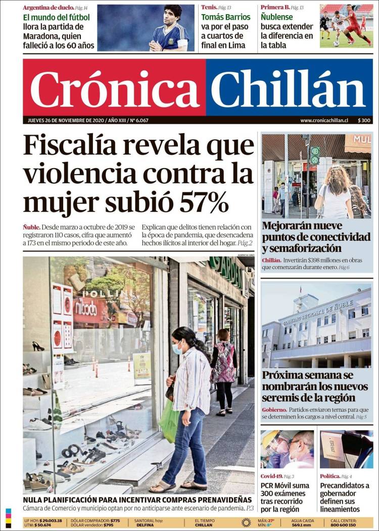 Portada de Crónica Chillán (Chile)