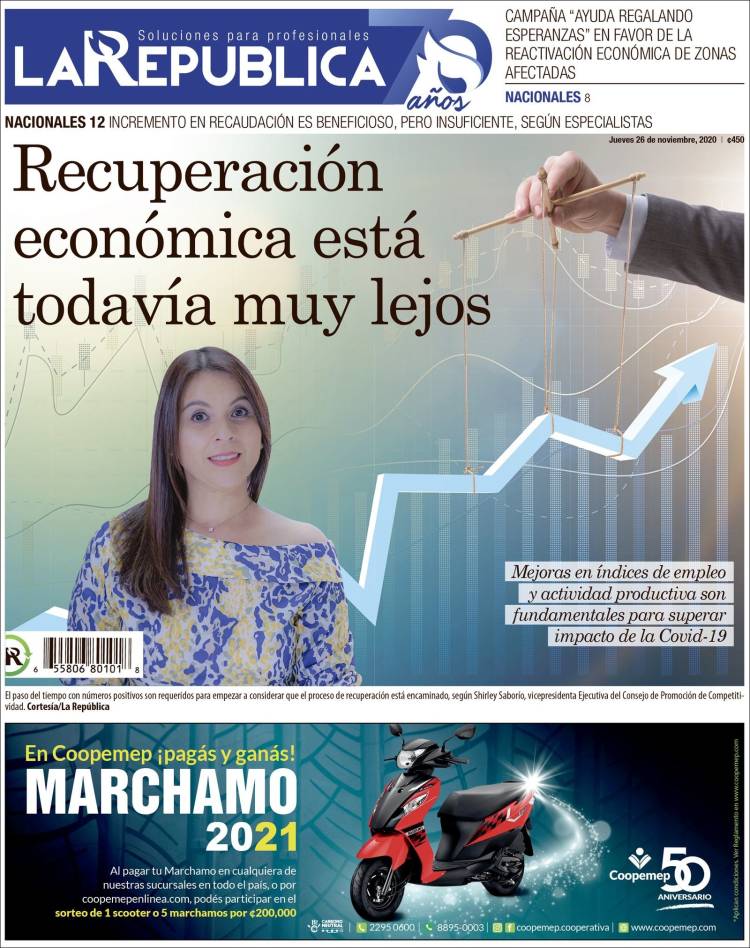 Portada de La República (Costa Rica)