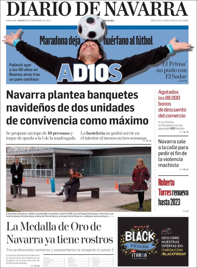 Portada de Diario de Navarra (España)