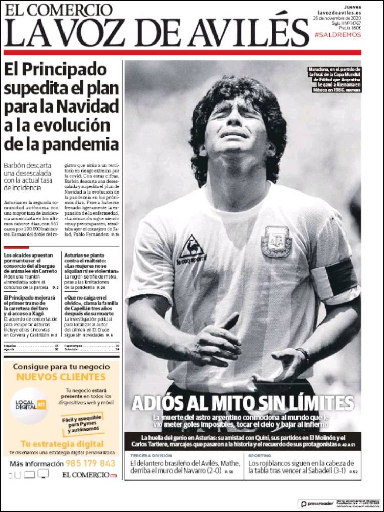 Portada de El Comercio - Avilés (Espagne)