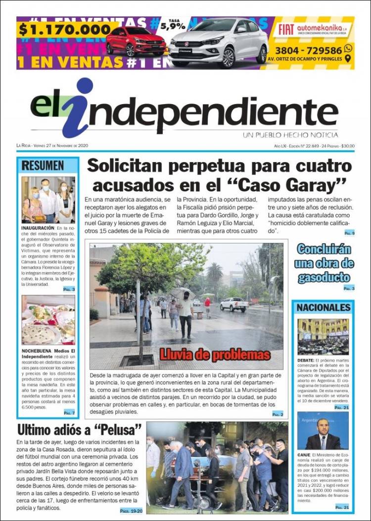 Portada de El Independiente (Argentina)