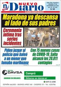 Portada de Nuevo Diario de Salta (Argentina)