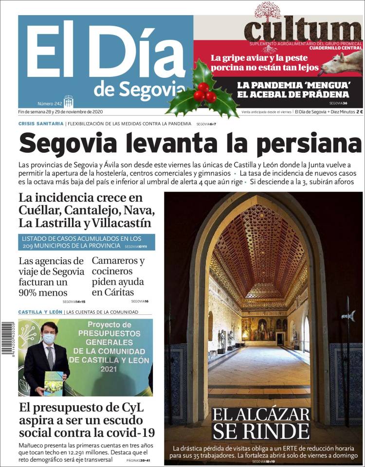 Portada de El Día de Segovia (España)