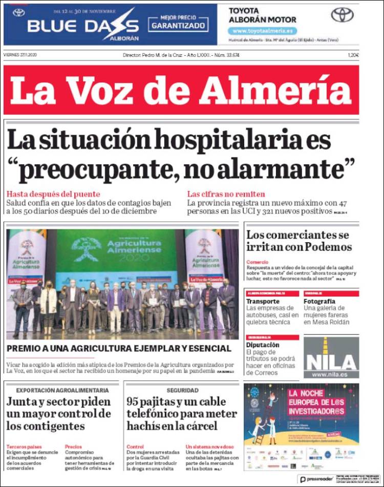 Portada de La Voz de Almería (España)