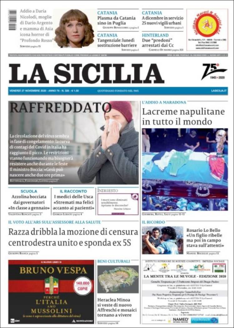 Portada de La Sicilia (Italia)