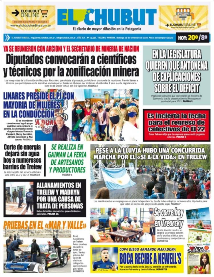 Portada de El Chubut (Argentina)