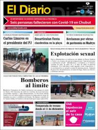 Portada de El Diario de Madryn (Argentina)