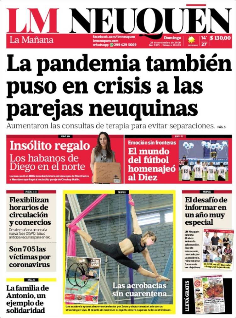 Portada de La Mañanade Neuquén (Argentina)