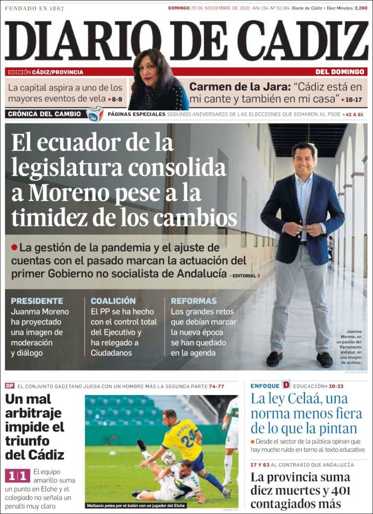 Portada de Diario de Cádiz (España)