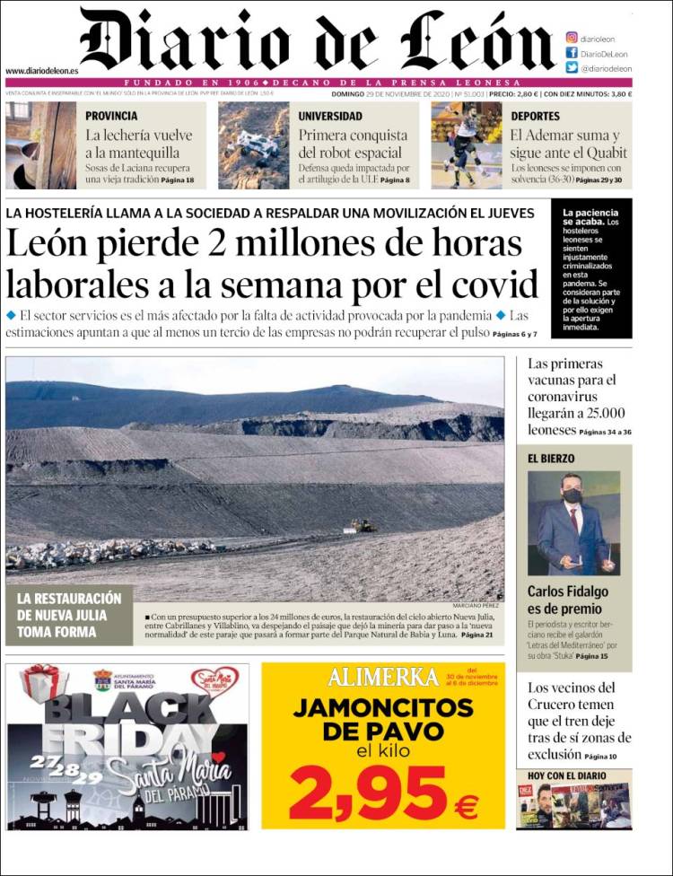 Portada de Diario de León (España)