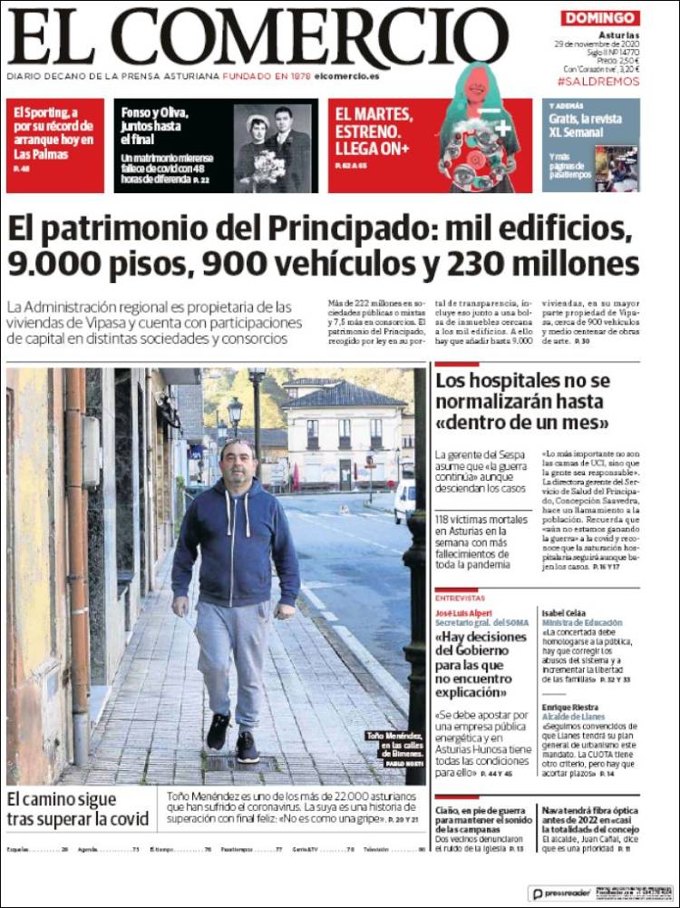 Portada de El Comercio (Spain)