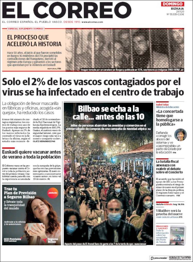 Portada de El Correo (Spain)