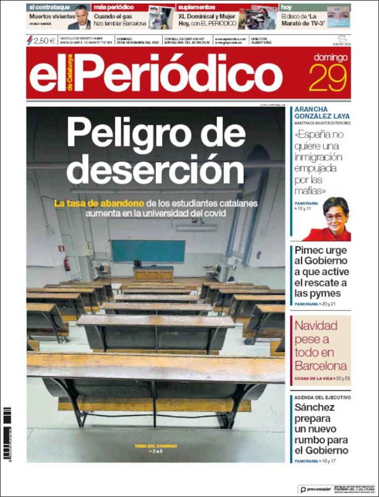 Portada de El Periódico (España)