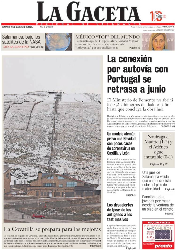 Portada de La Gaceta de Salamanca (Spain)