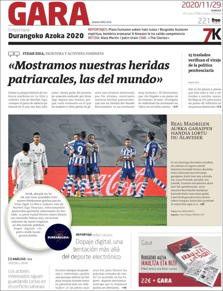 Portada de Gara (España)