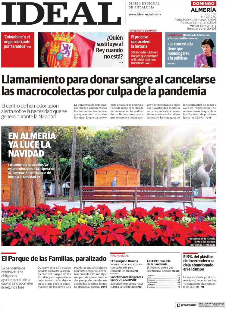 Portada de Ideal Almeria (España)