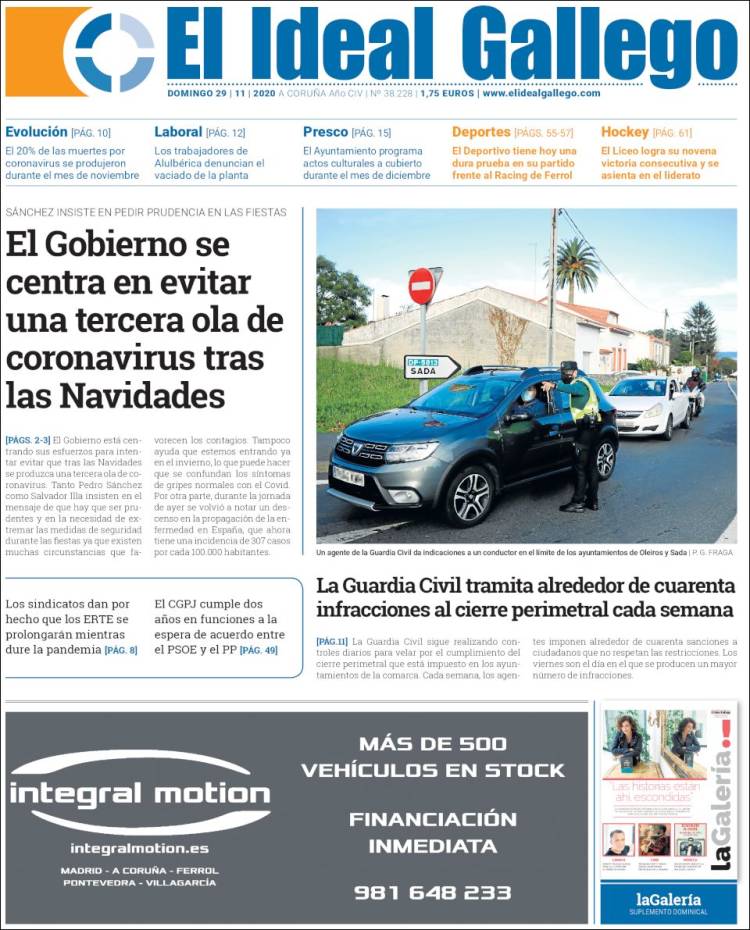 Portada de El Ideal Gallego (Spain)