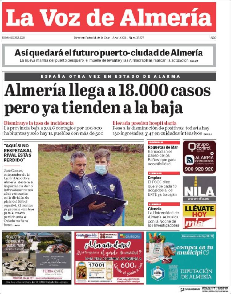 Portada de La Voz de Almería (Spain)