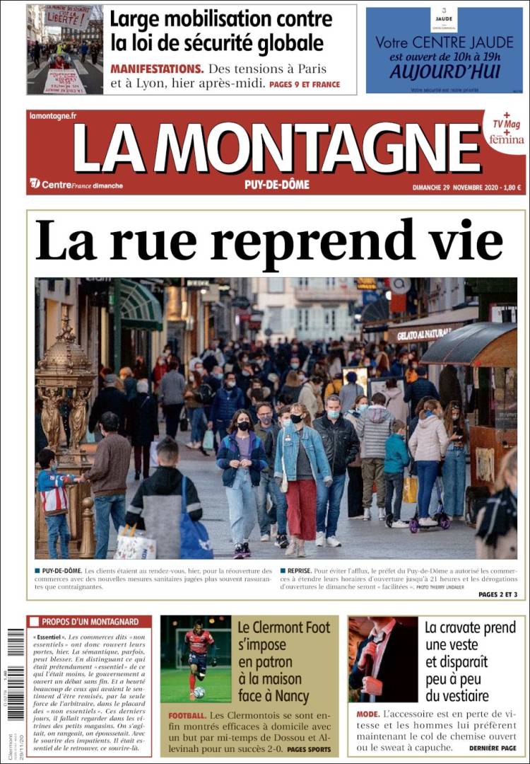 Portada de La Montagne (Francia)