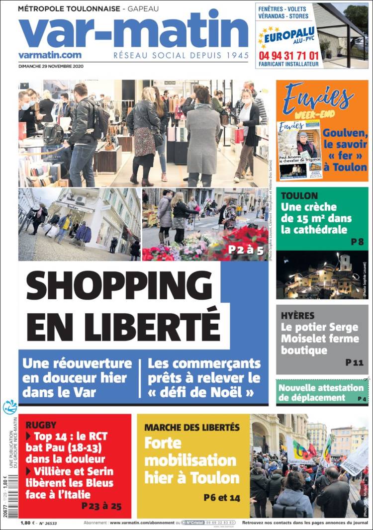 Portada de Nice-Matin (Francia)
