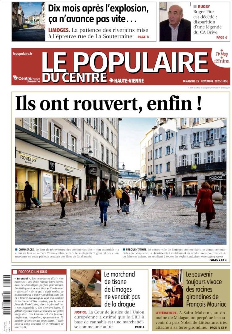 Portada de Le Populaire du Centre (Francia)