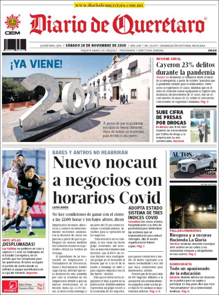 Portada de Diario de Querétaro (México)