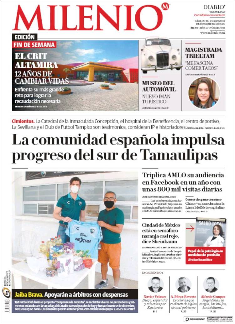 Portada de Milenio - Tamaulipas (México)