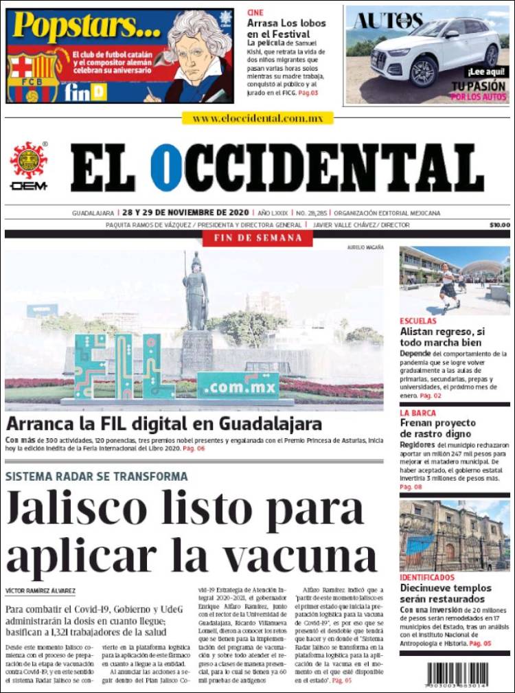 Portada de El Occidental (México)