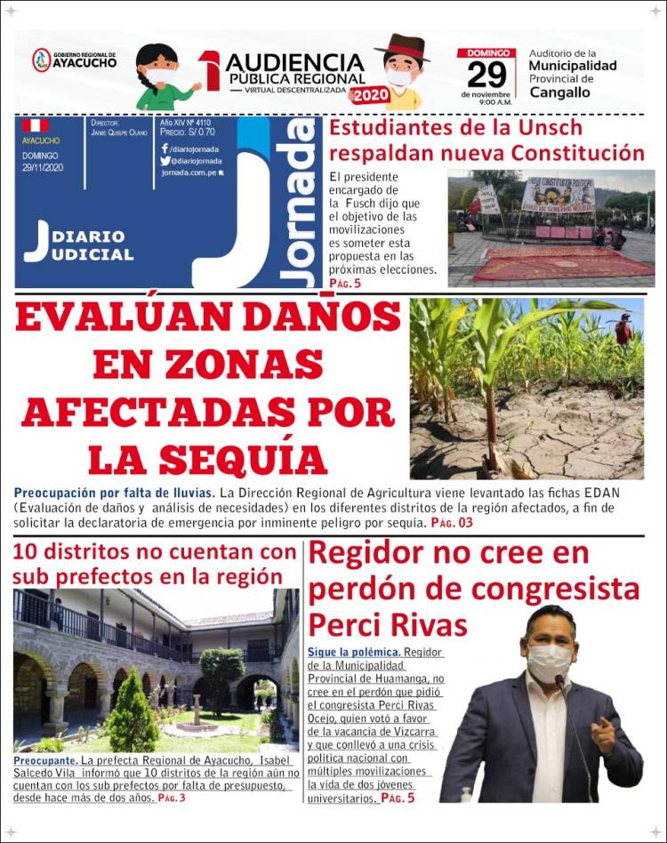 Portada de Diario Jornada (Perú)