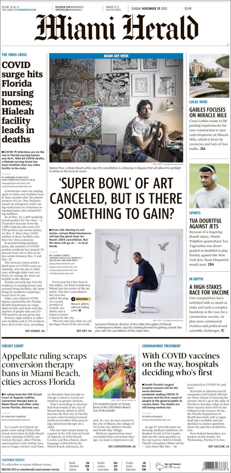 Portada de Miami Herald (USA)