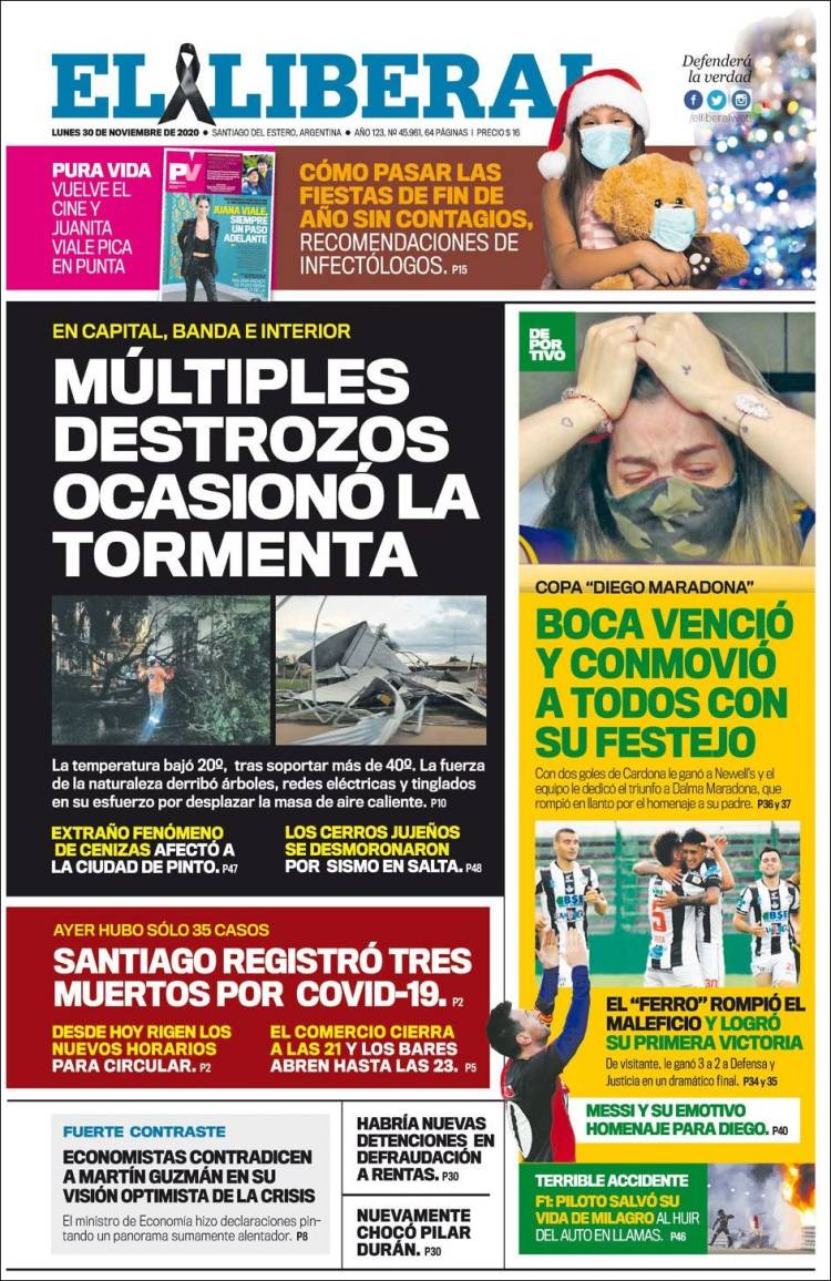 Portada de Diario El Liberal (Argentina)