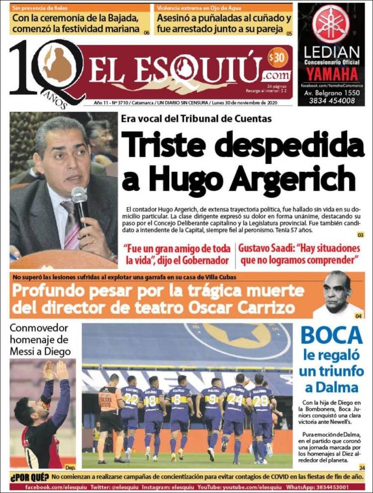 Portada de El Esquiu (Argentina)