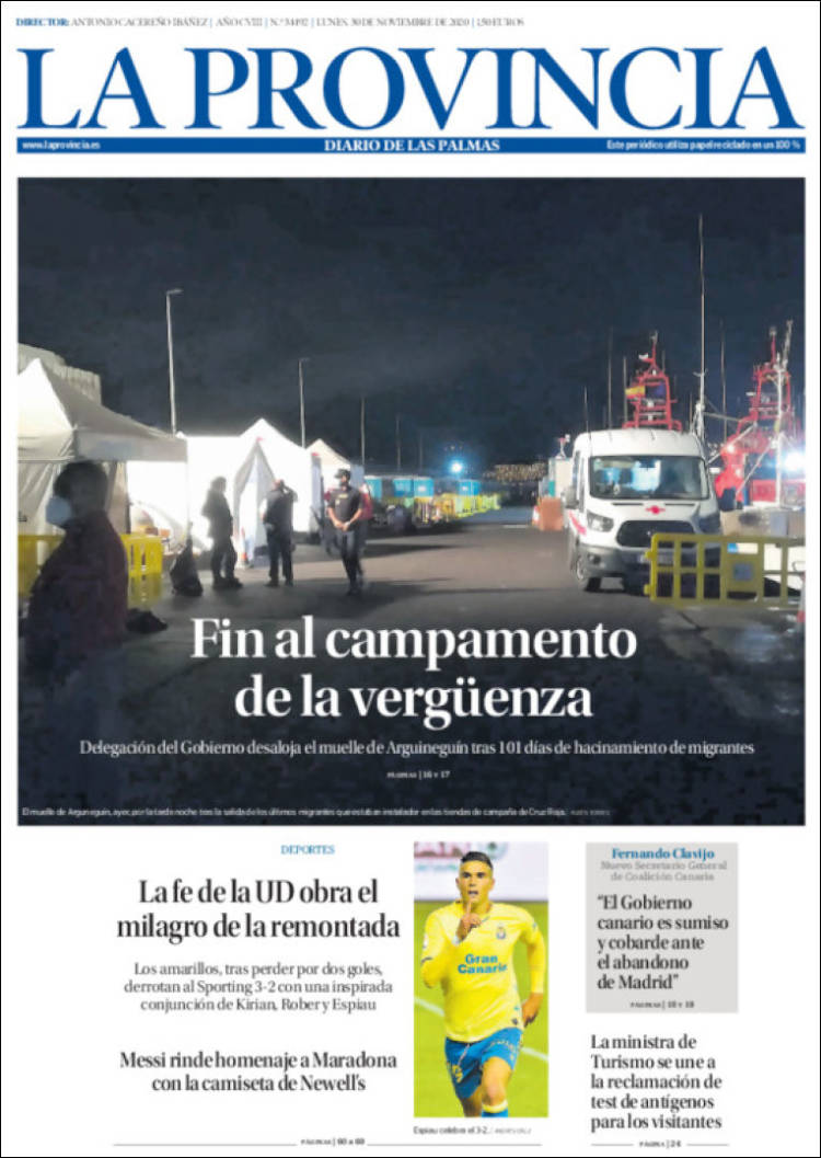 Portada de La Provincia (España)