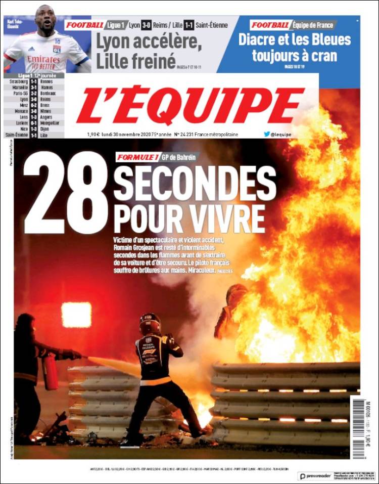 Portada de L'Equipe (Francia)