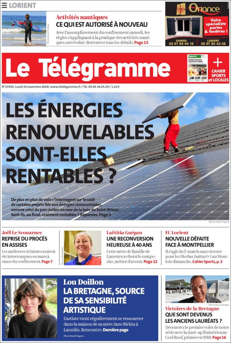 Portada de Télégramme (France)