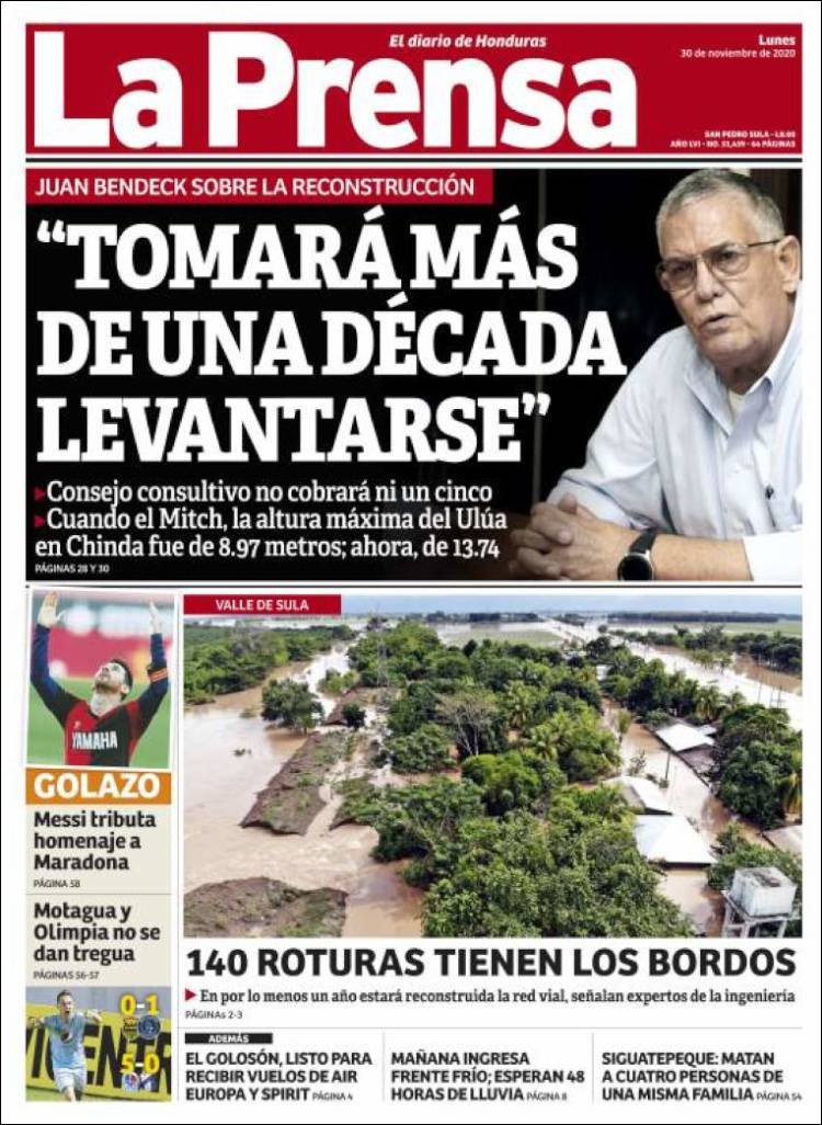 Portada de La Prensa (Honduras)