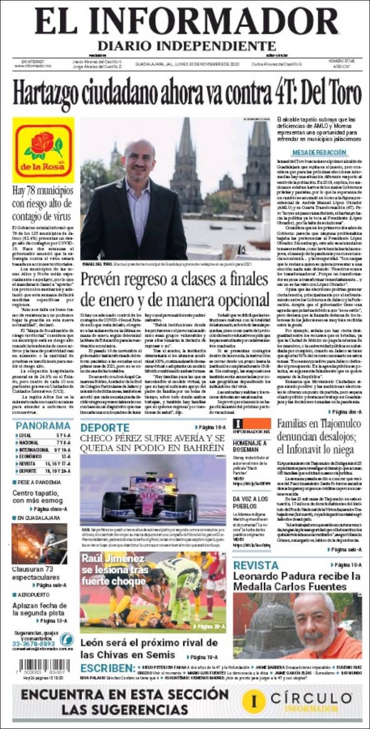 Portada de El Informador (México)