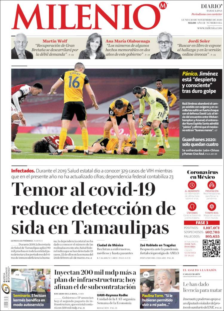 Portada de Milenio - Tamaulipas (México)