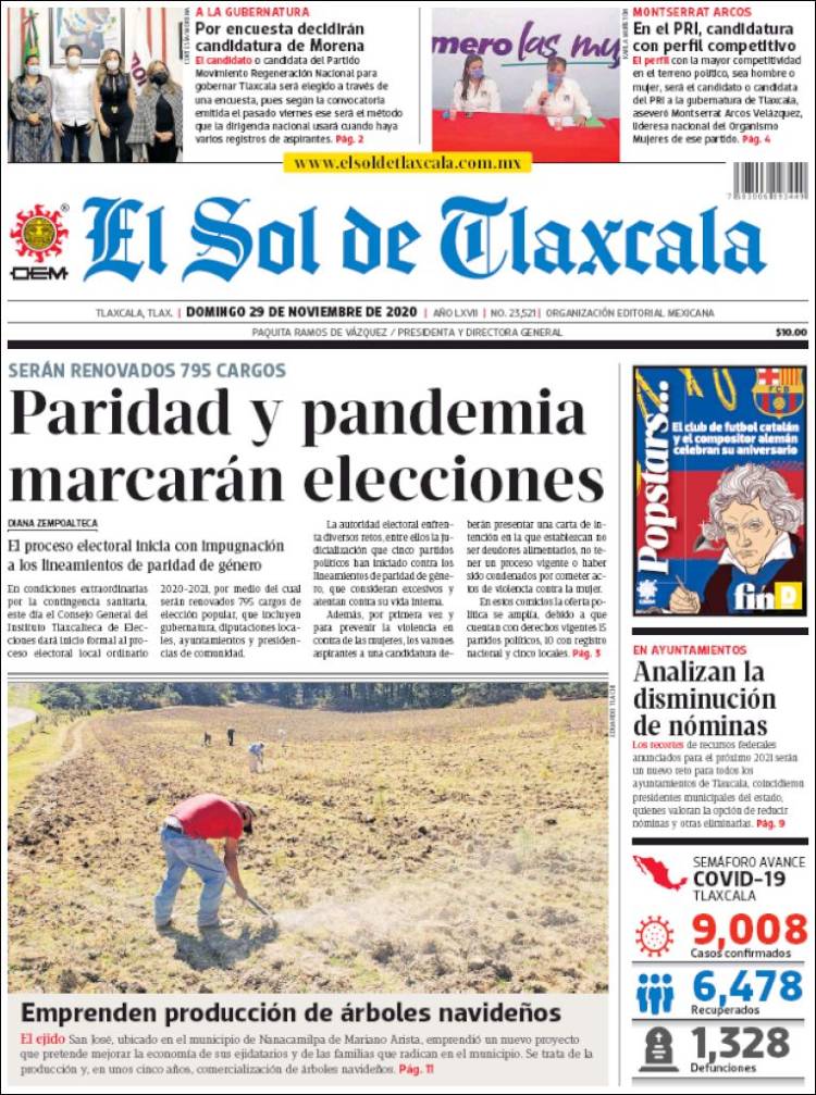 Portada de El Sol de Tlaxcala (México)