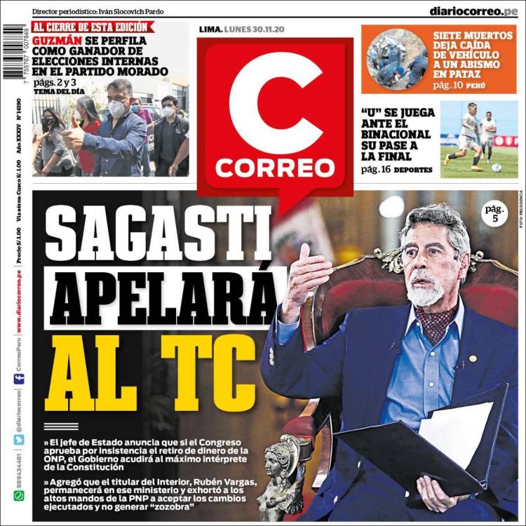 Portada de Diario Correo (Perú)