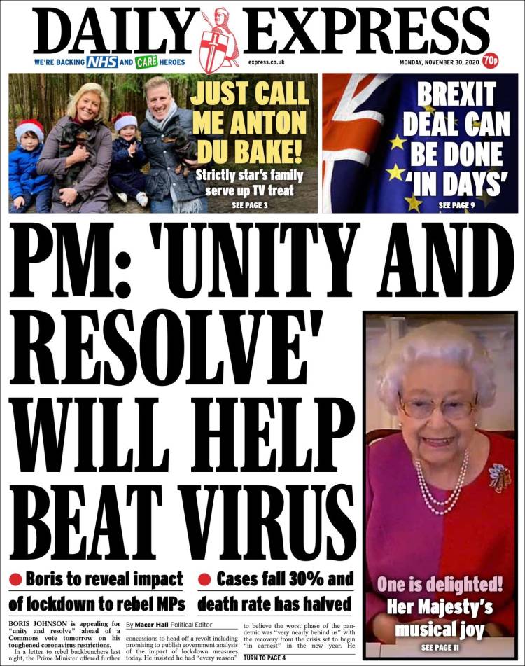 Portada de Daily Express (Reino Unido)