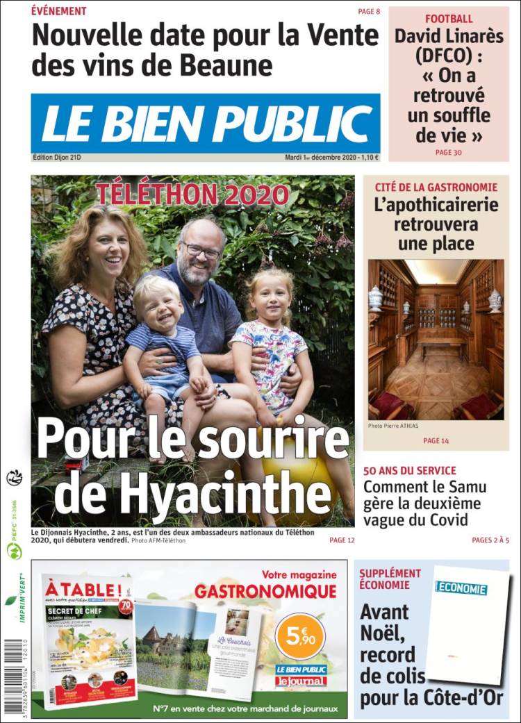 Portada de Le Bien Public (Francia)