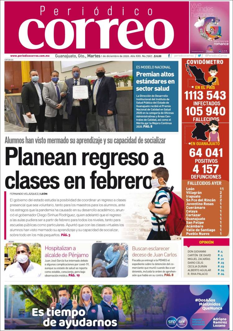 Portada de Correo - El diario del Estado de Guanajuato (México)